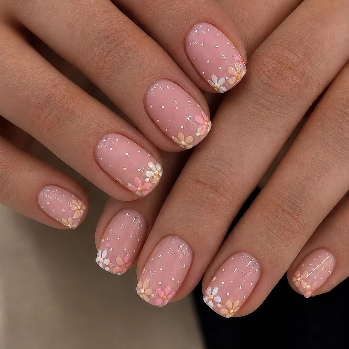 Nail Art Dusty Pink - Kurze, quadratische, wiederverwendbare Klebenägel in Staubigem