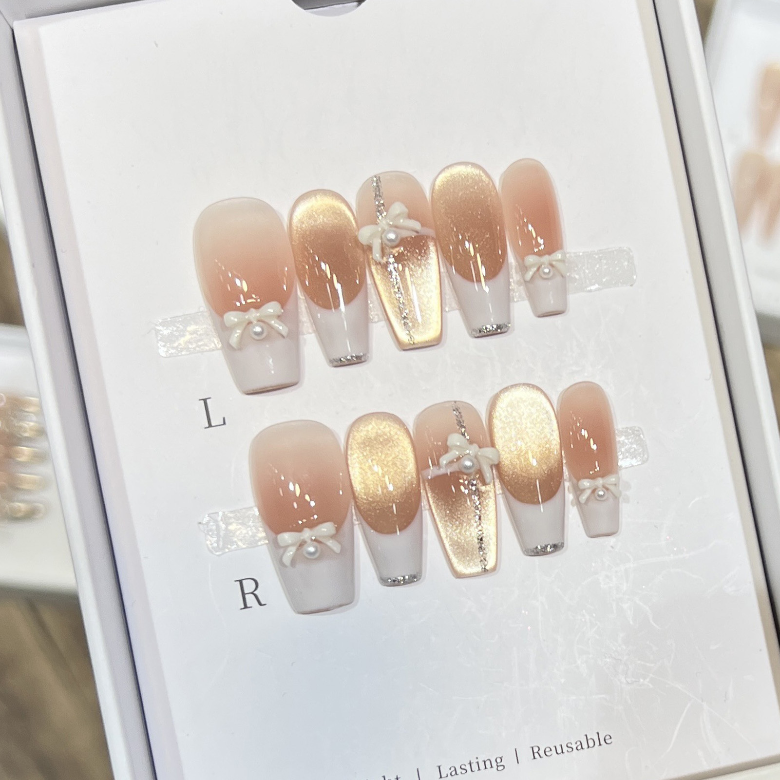 Nail Art Wedding - 10PCS Frauen Rosa Drücken Sie auf