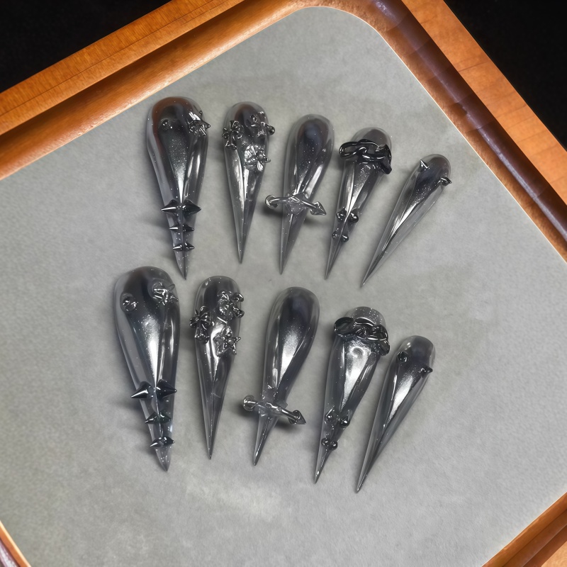 Neue 10 Stück Gothic Graue Gli – Nail Art Glitter Bewertung und Preis
