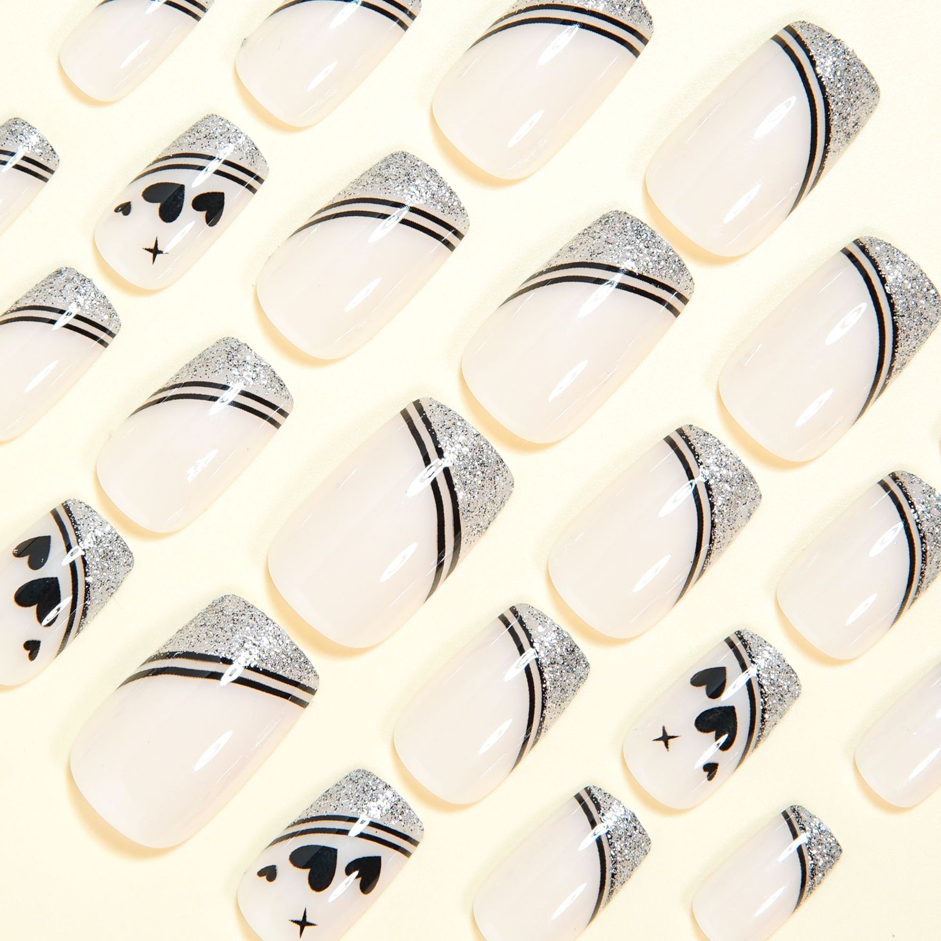 Kurze quadratische künstliche  – Nail Art Glitter Bewertung und Preis