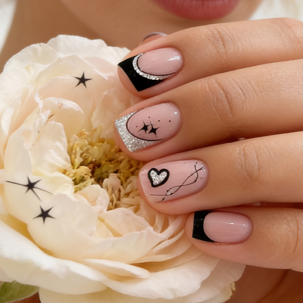 Kurze quadratische künstliche  – Nail Art Glitter Bewertung und Preis