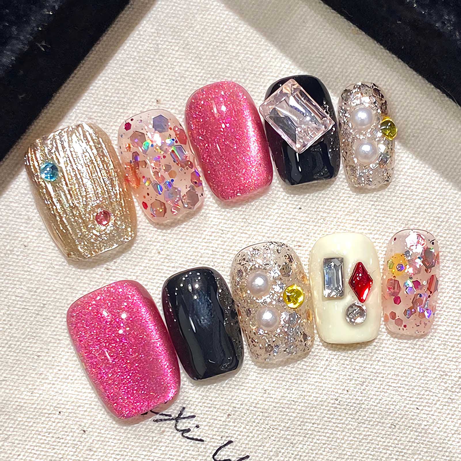 Handgemachte Presse auf Nägeln – Nail Art Glitter Bewertung und Preis