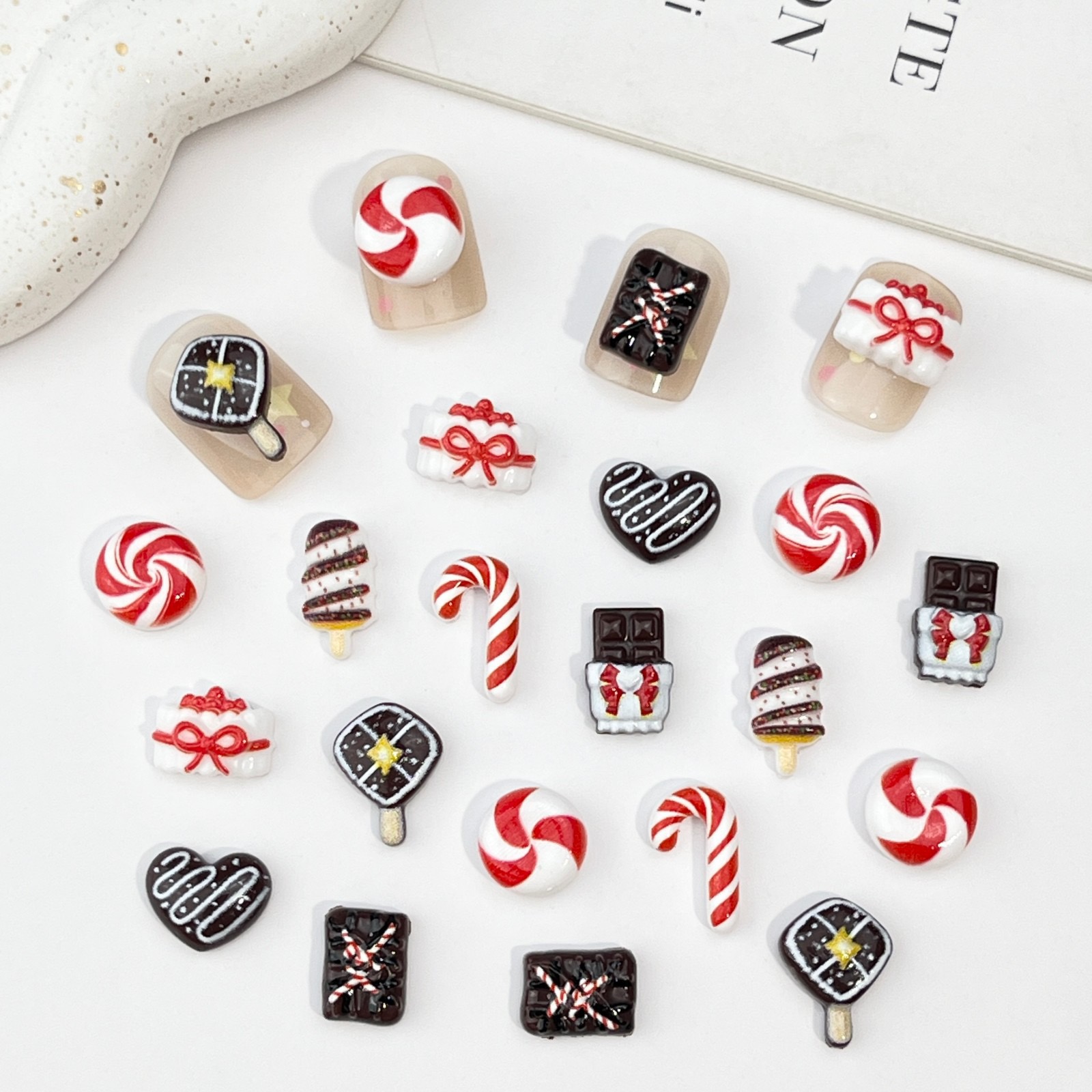 50 Stück Harz-Mini-Weihnachtsd – Nail Art Xmas Bewertung und Preis